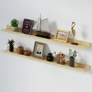 SAUMONIERES Picture Ledge Shelf Floating Book Shelves Set of 2 Wall Mounted Solid Wood for Bedroom Bathroom Living Room Kitchen, 48 Inch Natural by CozyNest Decor