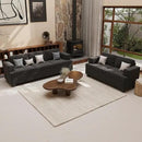 2 Piece Set Comfy Sofa Couch, 3 Seater & Loveseat Sofa with Deep Seats, Modern Sleeper Couch for Living Room, Dark Grey Chenille by CozyNest Decor