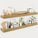 Heimlove Floating Shelves for Wall 48 Inches Long,9.3" Deep Oak Floating Shelf Set of 2,Wall Mounted Wood Shelves for Bathroom Bedroom Living Room Kitchen Office,Shelf for Books Storage Room Decor by CozyNest Decor