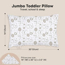 KeaBabies Toddler Pillow with Pillowcase, Jumbo 14X20 - Soft Organic Cotton Toddler Pillows for Sleeping - Machine Washable - Perfect for Travel, Toddler Bed Set (KeaSafari) by TinyTreasures Baby Boutique
