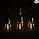 Hometown Evolution, Inc. E26 Outdoor Commercial String Lights with Suspended Socket for Weatherproof Heavy Duty Vintage Outside Lighting (S14 Zig Zag Edison 11 Watt Bulbs, 50 Foot 25 Socket) by CozyNest Decor