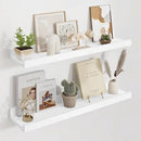 Floating Picture Ledge Shelves 24 Inch Solid Oak Wood Set of 2, Rustic Wall Storage Shelves with Lip, Kids Bookshelf, Photo & Picture Ledge Shelves for Bedroom, Living Room, Kitchen by CozyNest Decor