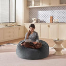 Bean Bag Chair 3Ft, Memory Foam Filled, Large Beanbag Chairs for Adults and Teens, Soft Sofa with Removable Flannel Cover, Round Couch for Living Room Bedroom College Dorm (Dark Gray, 3FT-36×36"×24") by CozyNest Decor