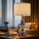 Farmhouse 3-Way Dimmable Touch Table Lamp Set of 2 for Bedroom Living Room with USB A+C Charging Ports 27.75" Tall Rustic Traditional Nightstand Bedside Lamps Brown End Table Lamp (2 Bulbs Included) by CozyNest Decor