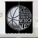 Basketball Blackout Curtains for Boy Girl Room Darkening Decor,Sport Theme and White Motto Dark Background Bedroom Living Room Home Rod Pocket Thermal Insulated Window Curtain/Drapes Panel,72x63 Inch… by TinyTreasures Baby Boutique