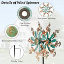 Viveta Wind Spinners Outdoor, Metal Wind Sculptures for Yard and Garden,13 * 57 "Double Windmill with Stable Stake by CozyNest Decor