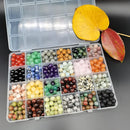 8mm Natural Round Stone Beads About 480pcs Genuine Real Healing Crystal Stones Beading Loose Gemstone DIY for Bracelet Jewelry Making Kit(24 Color A) by TinyTreasures Baby Boutique