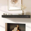56x8x3 Fireplace Mantel - Handcrafted Hollow Rustic Solid Wood Wall Mounted Floating Shelf with Invisible Heavy Duty Wood Bracket (Weathered Black) by CozyNest Decor