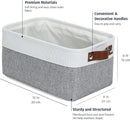 OrganiHaus Small Fabric Storage Bins for Shelves 6 Pack, 12x8in Closet Storage Bins for Shelves, Cloth Baskets for Organizing, Linen Closet Organizers, Fabric Basket, Gray/White by TinyTreasures Baby Boutique