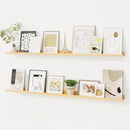 Picture Ledge Shelf, Solid Pine Wood Floating Shelves Set of 2, 48 Inches Nursery Book Shelves for Toys Storage, Kids Bookshelf Wall Mounted for Living Room Bedroom Decor Books Photo Frames, Natural by TinyTreasures Baby Boutique