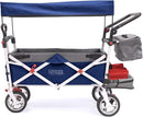 Creative Outdoor Push Pull Stroller Wagon for Kids,150lbs Weight Capacity, Collapsible Folding Cart with Canopy, Silver Series Plus, Beach, Park, Garden & Tailgate (Navy Blue) by GreenHaven Gardens