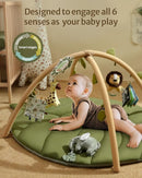 Blissful Diary Baby Play Gym & Activity Mat, Oversize Leaf Shaped Baby Play Mat w 6 Detachable Toys, Tummy Time Mat Promote Motor Skills & Sensory Development Mat, Newborn Infant Baby Essentials Gift by TinyTreasures Baby Boutique