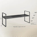 Hole Pattern Expandable Shelf Organizer,1Pack 8.1" Wide Easy to Assemble Cabinet Organizer Shelf, 16.5~27.1" Adjustable Height&Stackable Spice Organization for Cupboard, Black by CozyNest Decor
