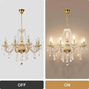 Modern Elegant 15 Lights K9 Crystal Glass Chandelier Golden Pendant Ceiling Lighting European Style for Dining Living Room Bedroom Transparent,15 E12 Bulbs Required by CozyNest Decor