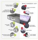 HOMELUX THEORY 2pc Under Bed Storage Containers, Bedroom Under the Bed Drawer Storage Organizer with Bins and Lids, Large Underbed Clothes Storage Box Ideal for Blanket, Fabric, & Shoes (LightGray) by CozyNest Decor