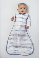 Amazing Baby Cotton Muslin Sleeping Sack, for Baby Boy or Girl, Wearable Blanket with 2-Way Zipper, Watercolor Stripes, Denim, Large (12-18 Month) by TinyTreasures Baby Boutique