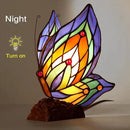 Tiffany Butterfly Table Lamp, 9'' Tall Vintage Stained Glass Lamp, Fairy Reading Night Light for Bedroom Living Room, 1 LED Bulb Included by CozyNest Decor