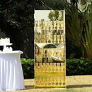 Tableclothsfactory Gold Mirror Finish 5-Tier Wine Glass Stemware Rack, 40 Champagne Flute Holder Foam Board Wall Stand - 5ft for Party & Decorations by CozyNest Decor