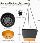 QCQHDU 2 Pack Hanging Planters for Indoor Outdoor Plants, 8 Inch Hanging Baskets Flower Pots with Reservoir Tray & Visible Water-Level by GreenHaven Gardens