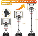 Kids Indoor Basketball Hoop with Scoreboard & Timer,Toddler Adjustable Height Basketball Goal Toy for Outdoor Backyard,Sports Game Play by TinyTreasures Baby Boutique