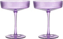 Ribbed Coupe Cocktail Glasses 8 oz | Set of 2 (Lavender, Set of 2)