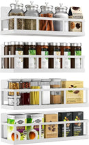 Spice Rack Wall Mounted, 4 Pack Pantry Door Organizer & Hanging Storage Baskets Organizer Wall Mount, Large Capacity Metal Spice Shelf for Kitchen Cabinet, Bathroom, Shower, Home Decor by CozyNest Decor