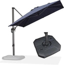 PURPLE LEAF 8 Feet Square Cantilever Umbrella Patio Umbrella with Base Outdoor Umbrella Aluminum Offset with 360-degree Rotation for Garden Deck Pool Patio, Navy Blue by GreenHaven Gardens