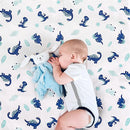 Wowelife Dinosaur Mini Crib Bedding Set for Boys Blue Premium 3-Piece Baby Bedding Sheet Set Dinosaurs Nursery Crib Set Crib Comforter Set Breathable and Soft for Baby by TinyTreasures Baby Boutique