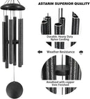Sympathy Memorial Wind Chimes, 36' with 6 Metal Tubes, Outdoor Deep Tone for Garden, Christmas Hanging Decor - Black Grey by CozyNest Decor