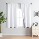 XWZO 100% Blackout Curtains 54 Inches Length with Tiebacks- Rod Pocket Full Shade Window Drapes Thermal Insulated Double Layer with Black Liner for Bedroom/Living Room, White, W42 x L54, Set of 2 by TinyTreasures Baby Boutique