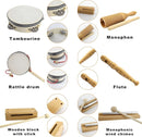 VINJOE Wooden Music Set–Kids Musical Instruments Toys, Natural Wood Percussion Instruments Toy for Kids Preschool Education Baby Musical Toys Instrument Set for Toddlers Best Gifts for Christmas by TinyTreasures Baby Boutique