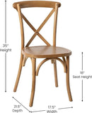 EMMA + OLIVER 2-Pack Light Brown X-Back Chair by CozyNest Decor