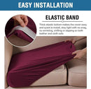 H.VERSAILTEX Velvet Stretch Couch Cushion Cover Plush Cushion Slipcover for Chair Loveseat Sofa Cushion Furniture Protector Seat Cushion Sofa Cover (2 Piece Medium Sofa Cushion Covers, Burgundy) by CozyNest Decor