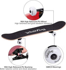 WhiteFang Skateboards for Beginners, Complete Skateboard 31 x 7.88, 7 Layer Canadian Maple Double Kick Concave Standard and Tricks Skateboards for Kids and Beginners by TinyTreasures Baby Boutique