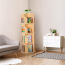 OOOK Rotating Bookshelf for Kids & Adults, Spinning Bookshelf Tower with Large Capacity for Small Space, 360° Display 4 Tier Floor Small Round Corner Shelf for Library, Bedroom, Living Room, Office by TinyTreasures Baby Boutique