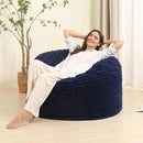 Memory Foam Bean Bag Chair for Adults/Teens, Bean Bag Sofa with Fluffy Removable Cover, for Living Room Bedroom, 3FT Blue by CozyNest Decor
