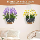 3 Pack Hanging Planters Set, 10 + 10 + 8 Inch Self-Watering Hanging Plant Pot, Macrame Plant Hanger with Pot, Ceiling Hooks, Removable Saucer and Drainage Holes for Indoor, Outdoor Plants - Black by GreenHaven Gardens