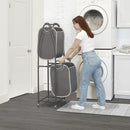 Neatfreak - 2 Tier Laundry Sorter - Laundry Hamper With Wheels & 2 x Laundry Basket Tote Bags For Dirty Clothes, Towels, Blankets, Bathroom Storage & Laundry Room Organization by CozyNest Decor