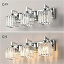 Modern Bathroom Vanity Light 3-Lights Chrome Crystal Wall Lamp Bathroom Modern Crystal Vanity Lighting by CozyNest Decor