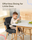 HOMEAL Booster Seat for Kitchen Chair, Breathable Toddler Booster Seat for Dining Table with Backrest and Adjustable Straps, Portable Travel Toddler Booster Seat, Dark Grey by TinyTreasures Baby Boutique