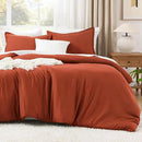 Litanika Burnt Orange California King Comforter Set - 3 Pieces Terracotta Cal King Lightweight Soft Solid Bed Comforter, Oversized Fluffy Quilt Blanket Bedding Set (104x96In, 2 Pillowcases) by CozyNest Decor