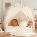 Sumbababy Large Teepee Tent for Kids: with Star Lights & Flags - Tent for Kids Indoor Toddler Teepee for Boys & Girls - Toddler Playhouse Inside Canopy Bed for Playroom Gift Toys (Cream) by TinyTreasures Baby Boutique