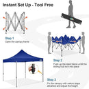 COBIZI 10x10 Pop Up Canopy Tent 10x10 Easy up Canopy, Heavy Duty Outdoor Canopy UPF 50+ All Weather Waterproof Instant Party Tents for Parties Gazebo with Handbag, Navy Blue(Windproof Upgraded) by GreenHaven Gardens