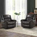 CANMOV Leather Recliner Chair Set of 2, Classic and Traditional Manual Recliner Chair with Comfortable Arms and Back,Manual Single Recliner Sofa for Living Room, Dark Grey by CozyNest Decor