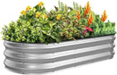 Kesfitt Raised Garden Bed Kit,Outdoor Galvanized Planter Raised Boxes with Safety Edging and Gloves,Large Metal Raised Garden Beds for Gardening Vegetables,Fruits,Flower(5x2x1FT) by GreenHaven Gardens