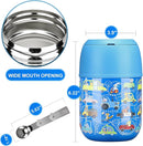 17 oz Insulated Lunch Containers Hot Food Jar, Wide Mouth Lunch Thermo for Kids Adults, Vacuum Stainless Steel Lunch Box With Handle Folding Spoon for School, Office Blue - Car by TinyTreasures Baby Boutique