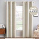MIULEE 100% Blackout Linen Textured Curtains for Bedroom Solid Thermal Insulated Cream Grommet Room Darkening Curtains & Drapes Luxury Decor for Living Room Nursery 42 x 84 Inch (2 Panels) by TinyTreasures Baby Boutique