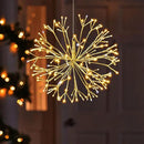 Christmas led Sparkle Ball Hanging Outdoor décorations -Haning Twig Ball,Snowflake Ornament Lights Indoor Outdoor Festive Holiday Décor 24Inch (Warm White) by CozyNest Decor