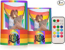 Vdsrup Flameless Candles Set of 2 LGBT Custom LED Candles with Timer Battery Operated Personalized Candle Lights Flickering with Remote for Home Bedroom Decor by GreenHaven Gardens