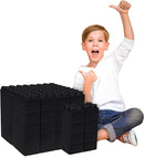 Big Blocks for Kids Ages 4-8 — Indoor & Outdoor Blocks Kids Games — Black Large Building Blocks - 48 pc by TinyTreasures Baby Boutique
